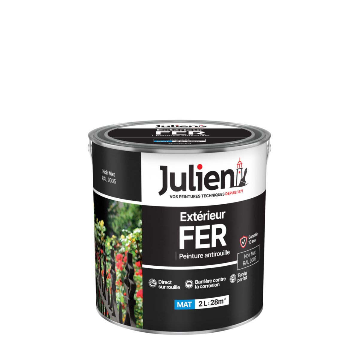 Julien Peinture Fer Antirouille Pour L Ext Rieur Noir Mat