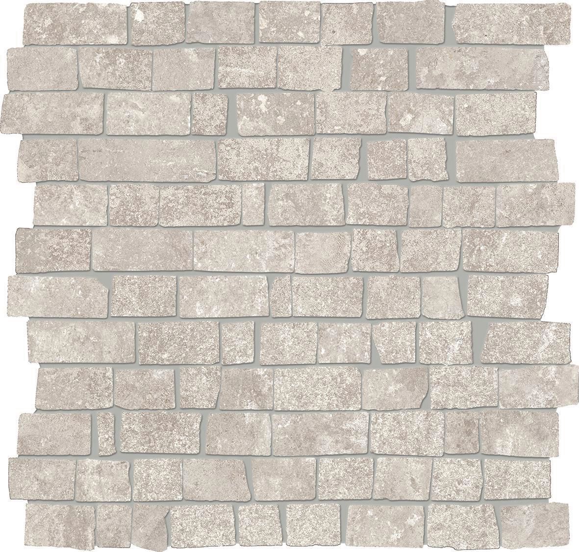 Carrelage grès cérame Chateau - modèle petit mur mosaïque beige - 30x30 cm