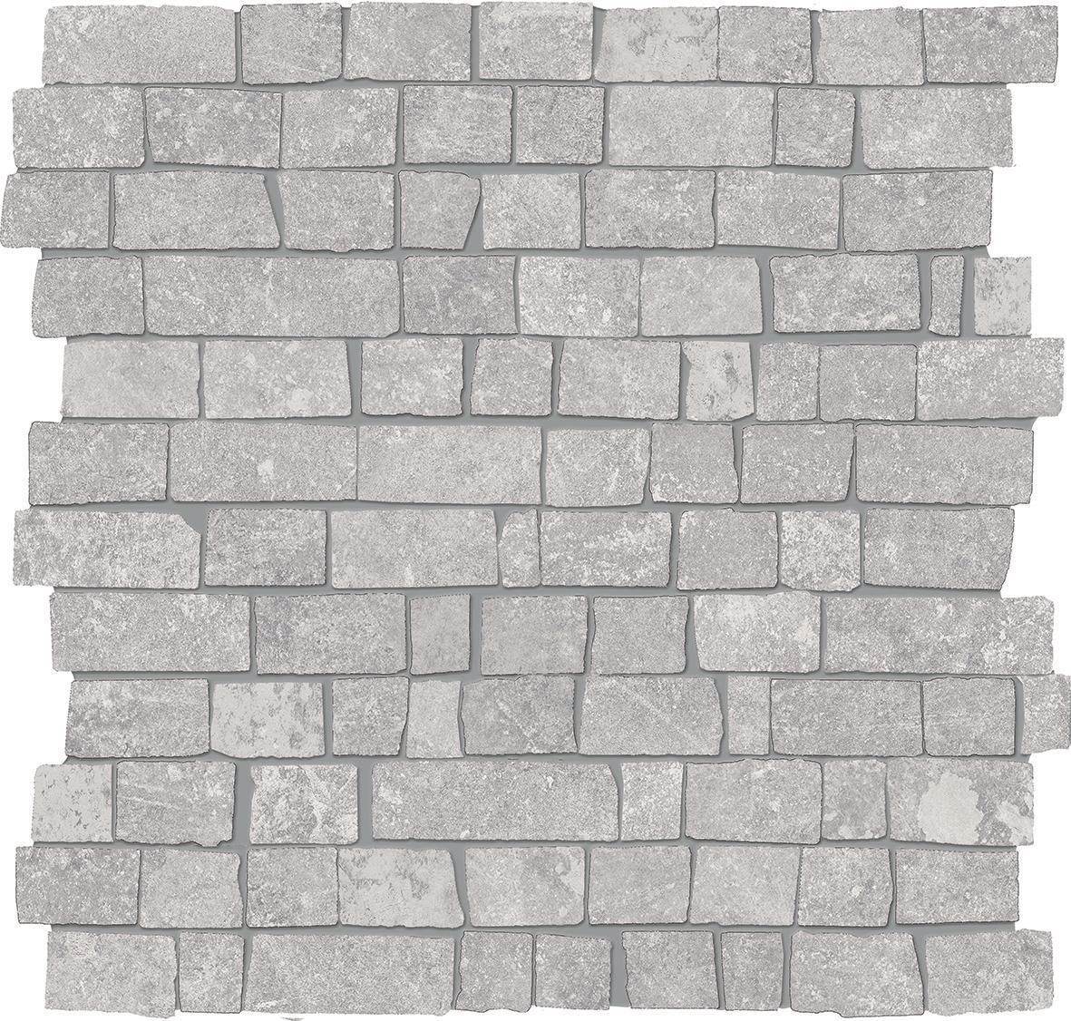 Carrelage grès cérame Chateau - modèle petit mur mosaïque gris - 30x30 cm