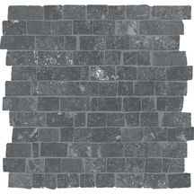 Carrelage grès cérame Chateau - modèle petit mur mosaïque noir - 30x30 cm