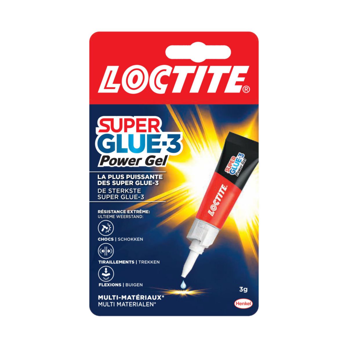 Colle Super Glue 3 Power Gel - tube de 3 g