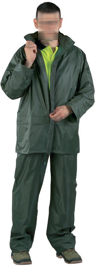 Ensemble de pluie souple PVC - vert - taille XL