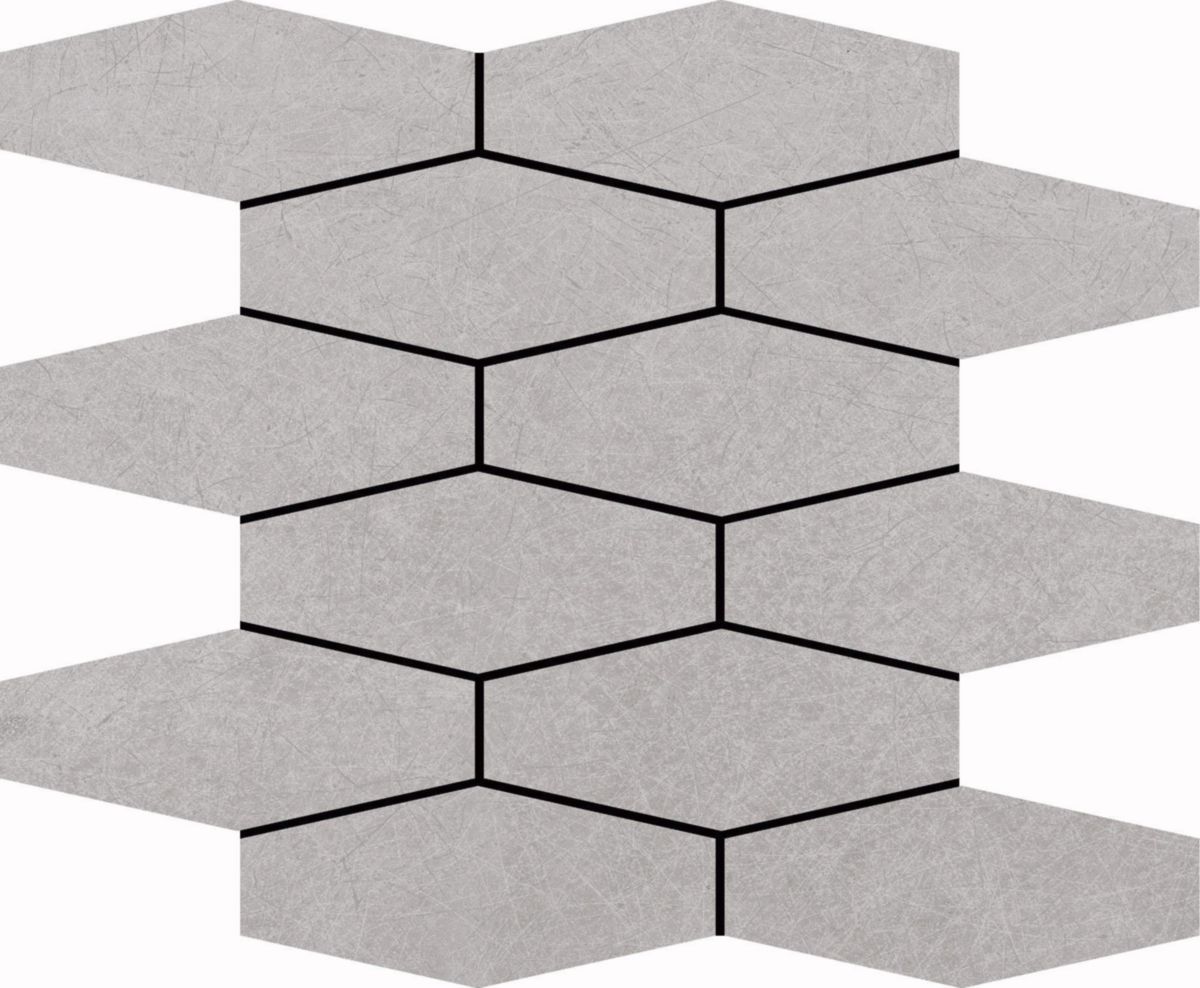 Carrelage effet ciment hexagonal Slim Backstage - grès cérame grey naturel rectifié - 28,1x34,1 cm