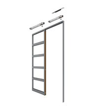 Caisson Signature Acier galva ajouré 1 vantail pour porte coulissante avec Push & Slide 204x83cm