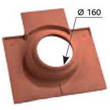 Tuile à douille plate + noquets 510.31 - terre cuite alezane - 20x30 cm - Ø 160 mm
