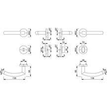 Garnitures Alta E1433Z/17K/17KS F69 inox mat condamnation Réf. 3886652