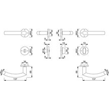 Garniture Trondheim sur rosace à condamnation pour porte intérieur - inox 18/10