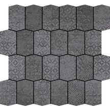 Mosaïque sol/mur hexagonale grès cérame étiré Essence Form - negro décor - 27,2x27,2 cm