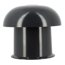 Chapeau ventilation CC6M + moustiquaire - PVC gris ardoise - Ø 63 mm