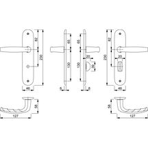 Garniture Atlanta à condamnation pour porte à profil - aluminium - plaque 250x36 mm