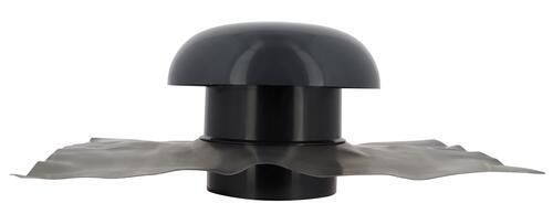 Chapeau de ventilation à collerette d'étanchéité CD16 - PVC gris ardoise - Ø 160 mm - collerette 500x400 mm