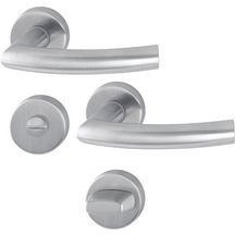 Garniture Trondheim sur rosace à condamnation pour porte intérieur - inox 18/10