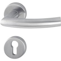 Garniture Trondheim sur rosace clé I pour porte intérieur - inox 18/10