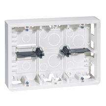 Cadre saillie Mosaic pour support Batibox 080266 - 2x6/2x8/2x3x2 modules - P. 46 mm - blanc brillant