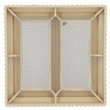 Grille d'aération Claustra CLAU2 - avec moustiquaire - PVC sable - 120x120 mm