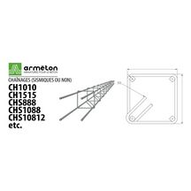 CHS12812-Armat. de chaînage élév. (zones sism. 3-4) L 6m vertic. ou horiz. 4HA12 cad. 8x12cm HA5 espac.15cm