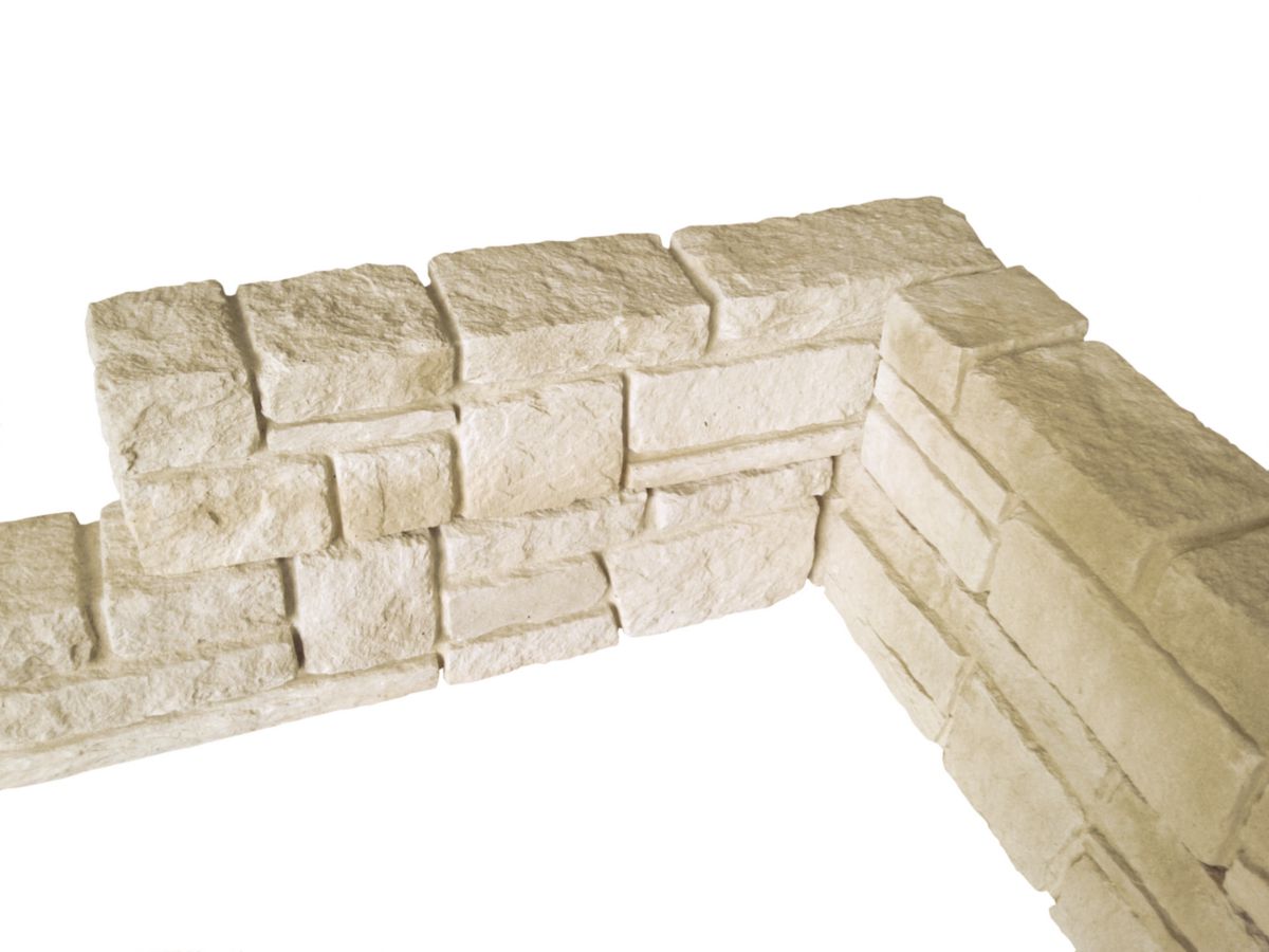 Bloc muret Calcara In'stone ivoire 60x10 cm H. 15 cm