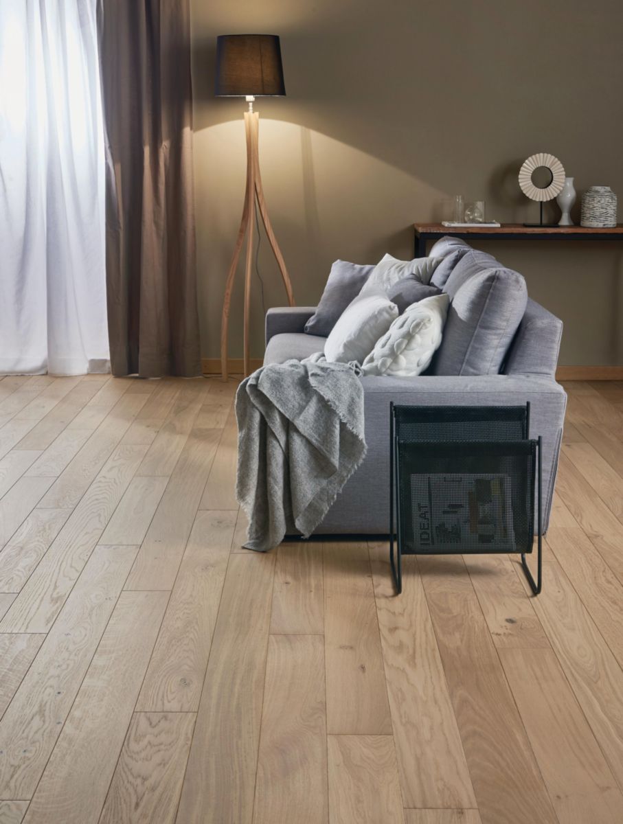 Parquet contrecollé Diva 139 Clic - chêne zénitude vernis bois flotté - l. 139 mm x L. 495-1992 mm - ép. 12 mm