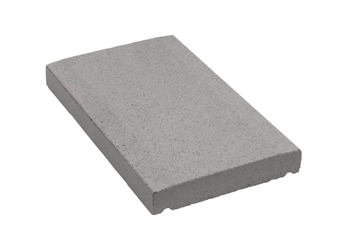 Couvertine à pans coupés pour mur de 20 cm - béton gris - 50x30x5,4 cm