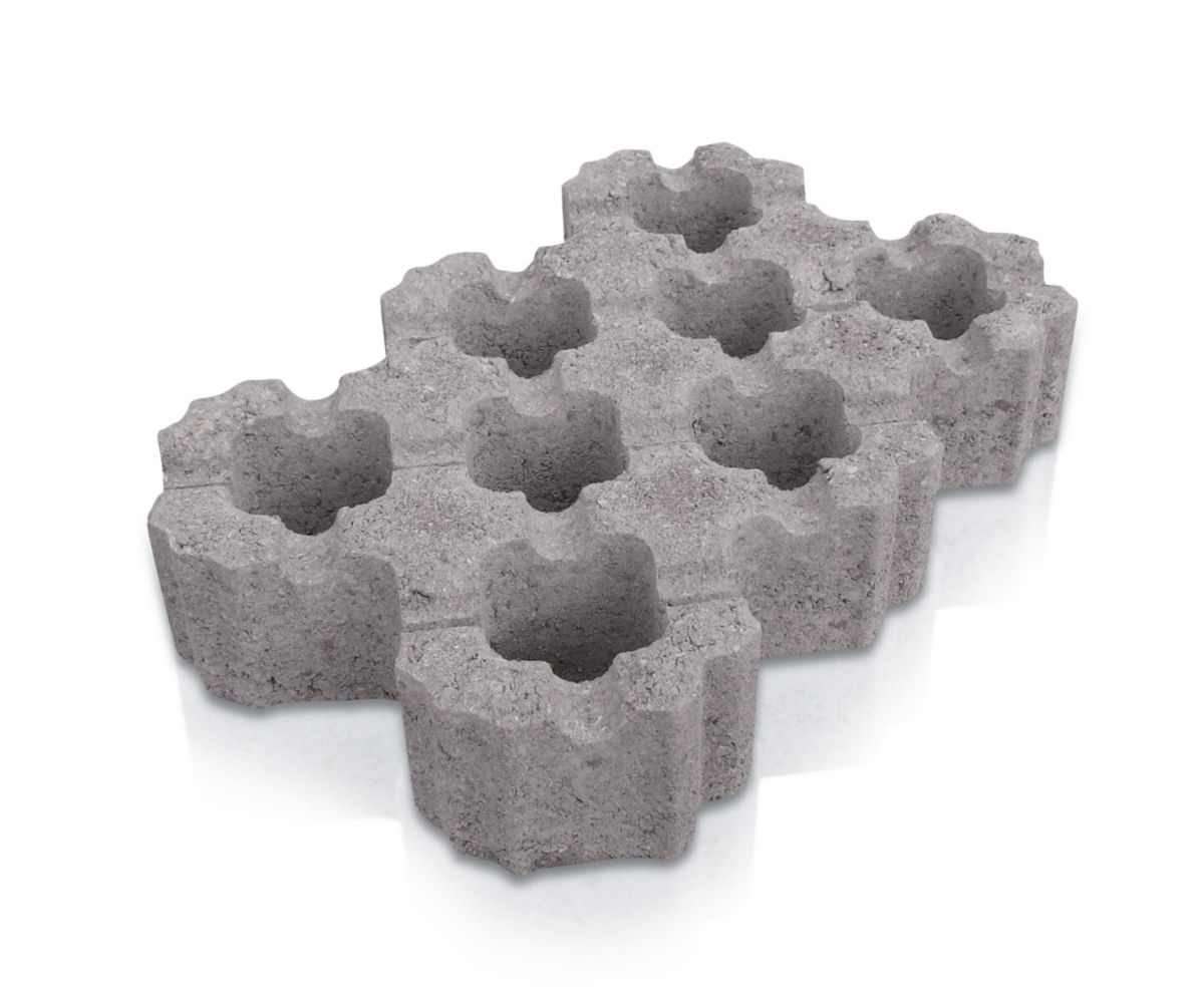 Dalle gazon béton gris 50x50x10cm  2700 - Réf: 350001