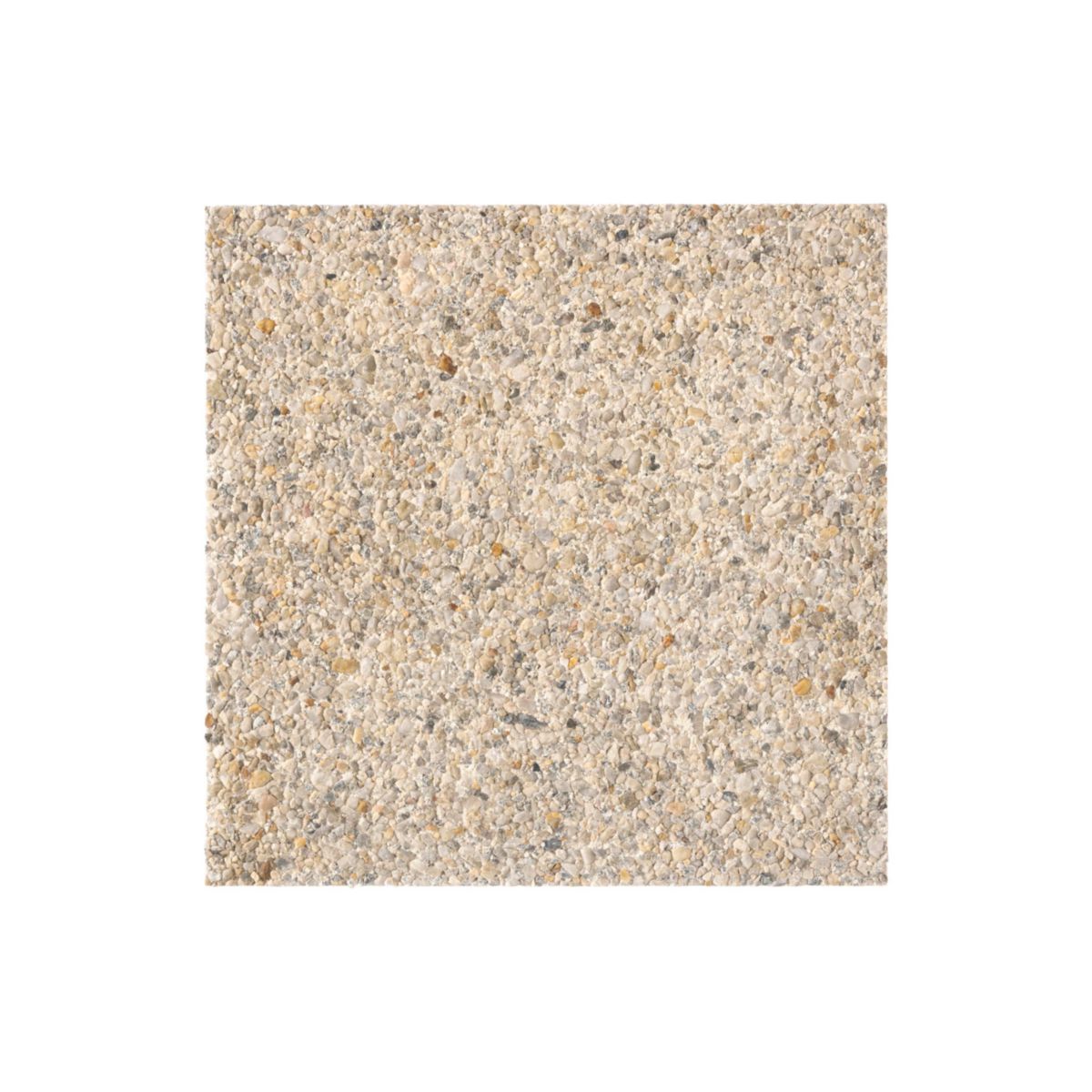 Dalle gravillonnée 555 - roulés beige marron fond blanc - 40x40x3,2 cm