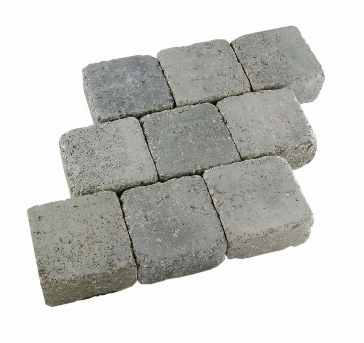 Pavé Duo - ton granit - aspect vieilli - 12x12x6 cm