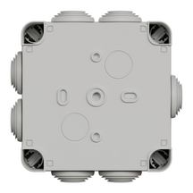 Boite de dérivation Mureva 7 entrées - plastique gris - IP55 - 105x105x55 mm - avec embouts