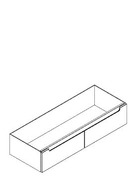 Caisson meuble vasque Bento - hauteur 25 cm - longueur 120 cm - 2 tiroirs prise de main - laqué Réf. 1795061