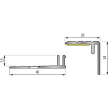 Nez de marche adaptable Tecnis + socle pour finition marche aluminium anodisé naturel 1,10m