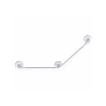 Barre appui coudée angle 135° 365 x 365 mm profil aluminium recouvert pvc blanc F33 m m rosaces polyamides réf. 046220