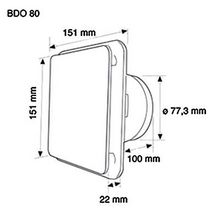 Bouche d'extraction et d'insufflation design BDO 80 - Ø 80 mm