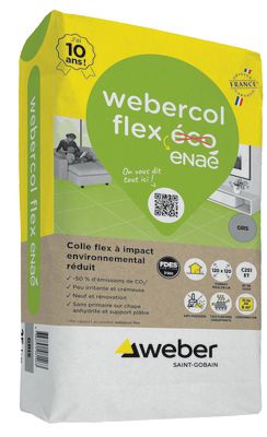 Colle pour carrelage webercol flex enaé - gris - sac de 25 kg