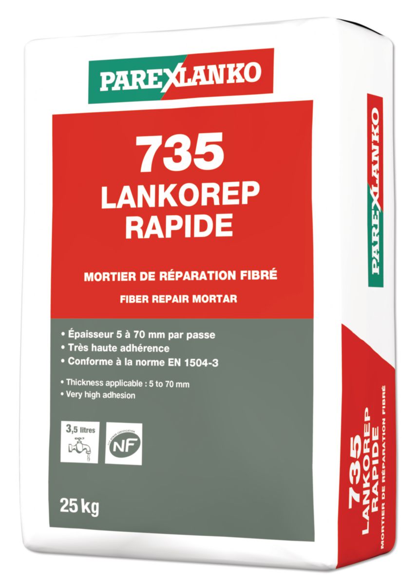 Mortier de réparation 735 Lankorep Rapide - sac de 25 kg