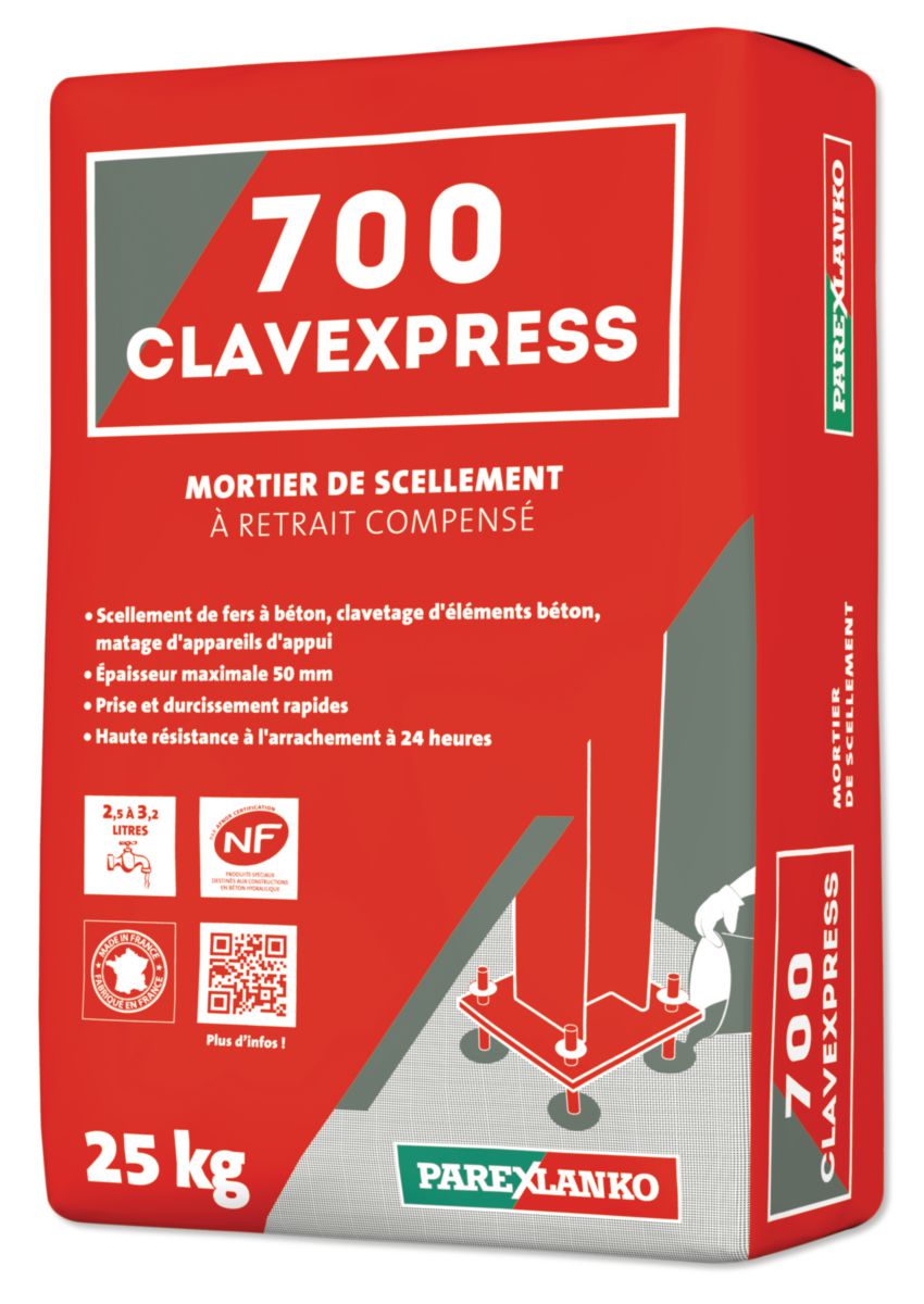 Mortier de scellement 700 Clavexpress - sac de 25 kg