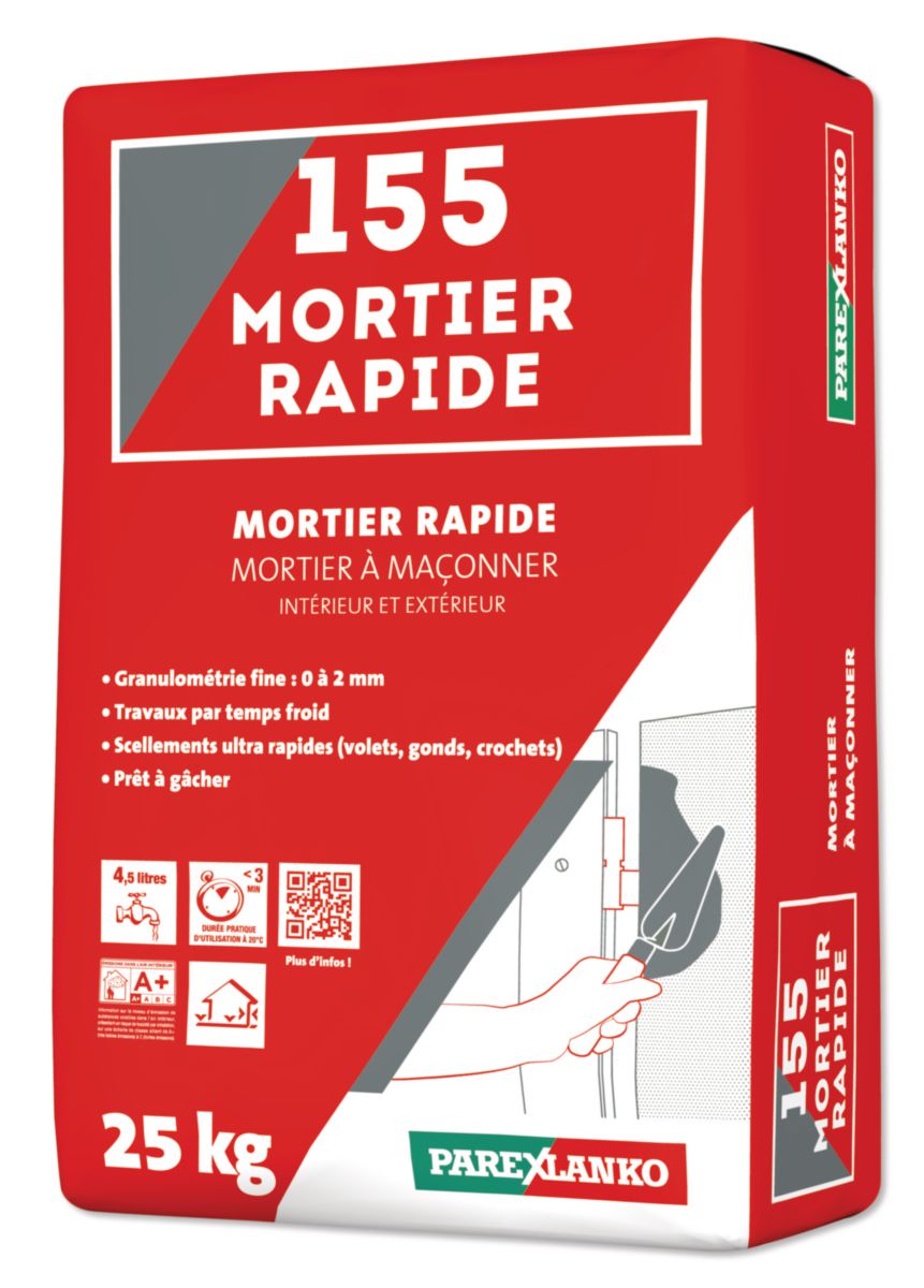 Mortier rapide 155 - sac de 25 kg