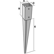 Pied de poteau jardin à enfoncer PPJET - acier galvanisé - 90 mm