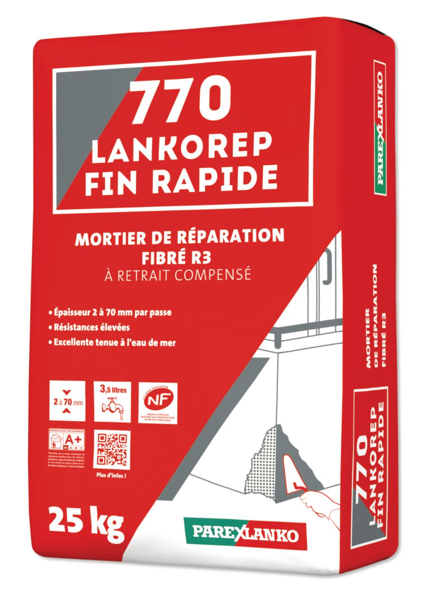 Mortier de réparation 770 Lankorep Fin Rapide - sac de 25 kg