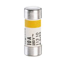 Cartouche cylindrique domestique 8,5x23 mm - sans voyant - 10 A - jaune - boîte de 10 pcs