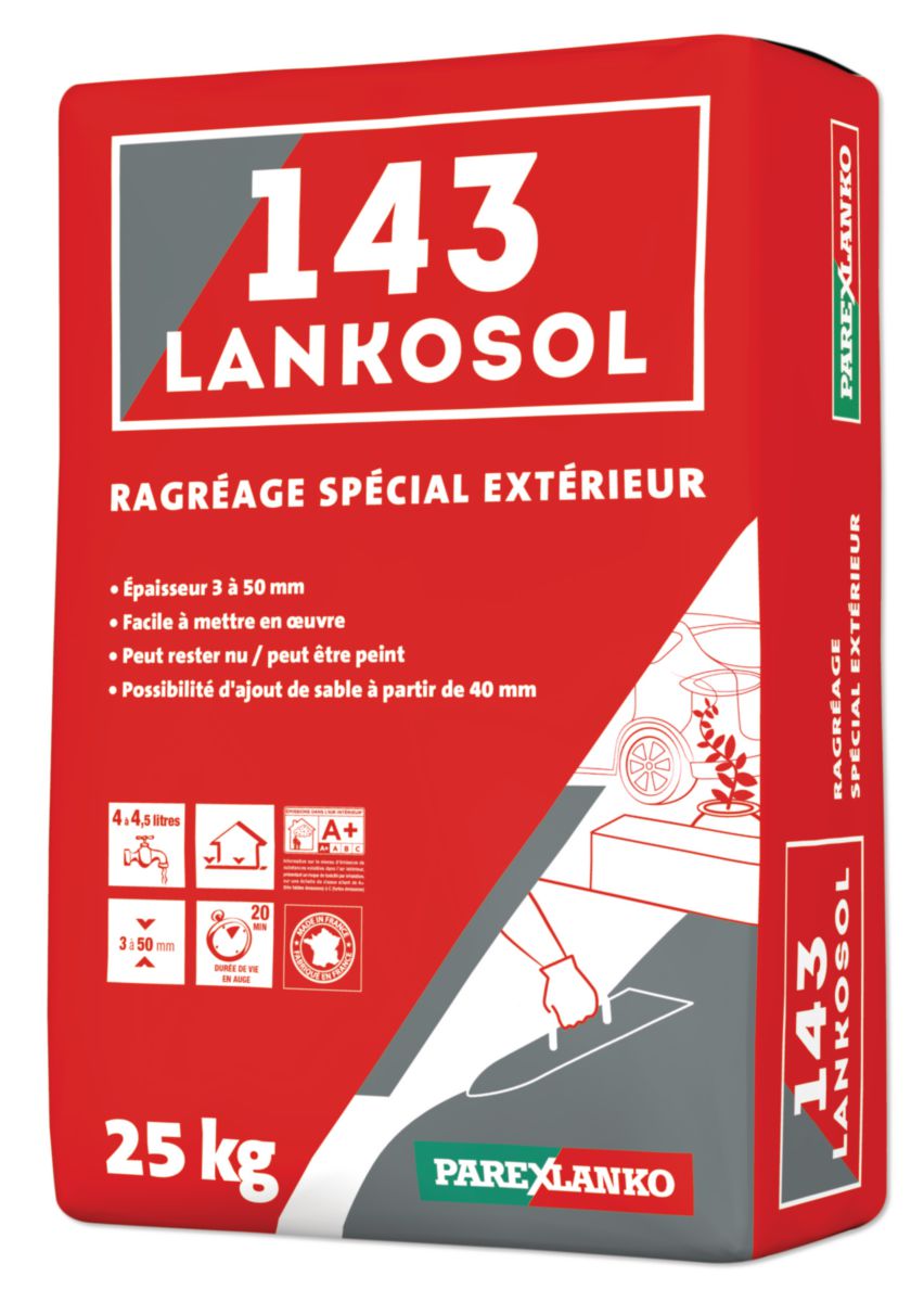 Mortier de ragréage de sol LANKOSOL 143 sac de 25kg