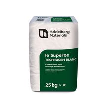 Ciment Superbe Technocem Blanc CEM II/B-LL 32,5 R CE NF - Heidelberg Materials - sac de 25kg