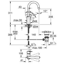 Mitigeur monocommande lavabo Taille L chromé BauLoop Réf. 23763001