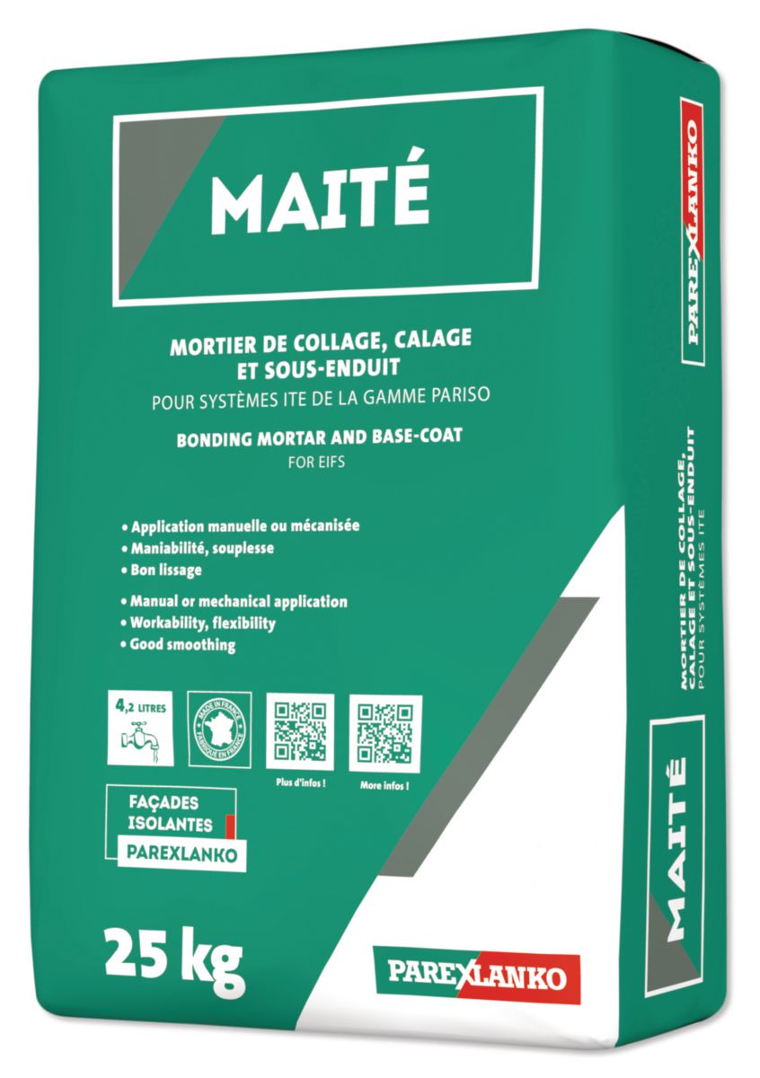 Mortier Maité pour collage calage et sous-enduit en ITE - sac de 25 kg