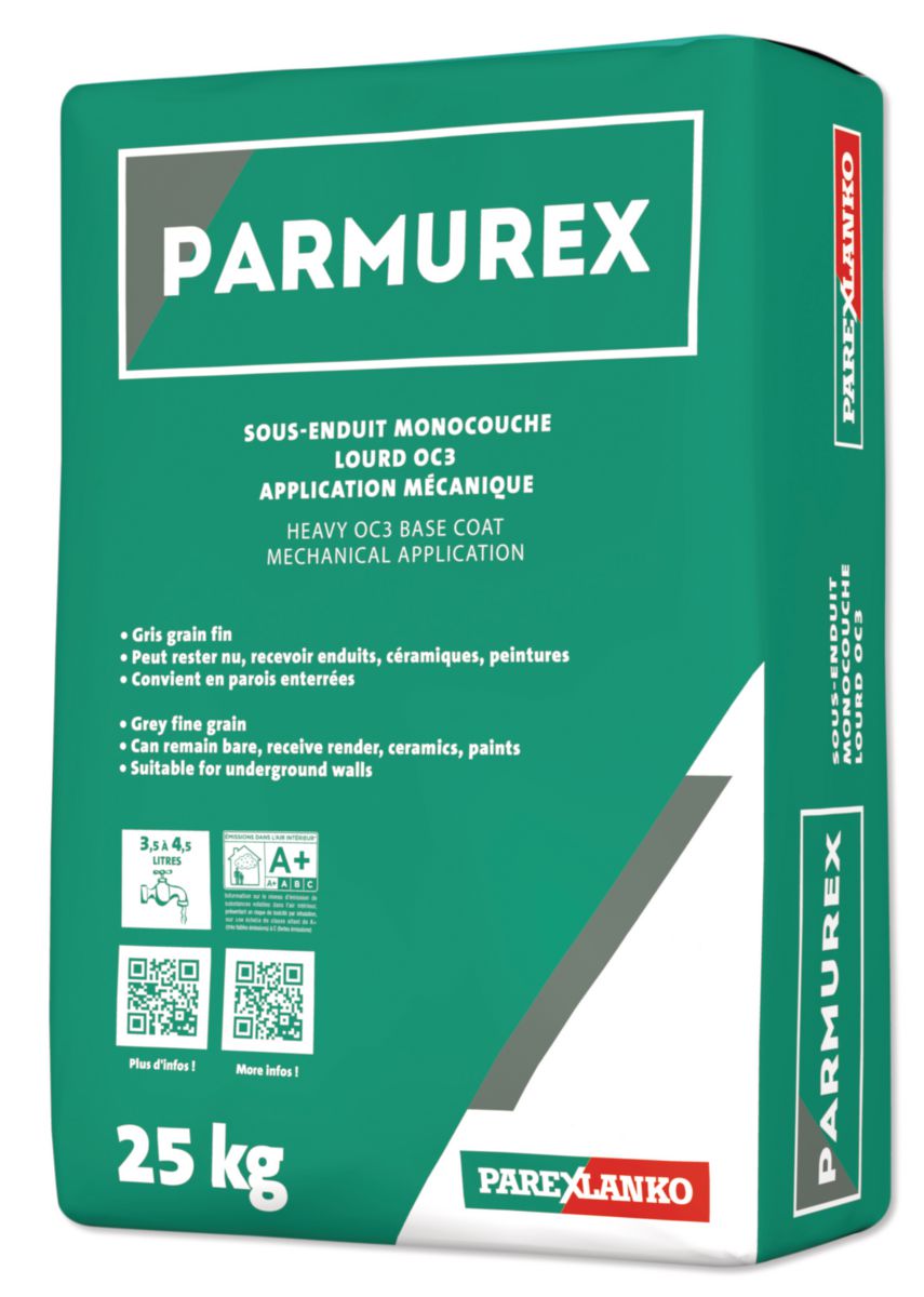 Sous-enduit monocouche lourd Parmurex pour imperméabilisation de paroi - sac de 25 kg