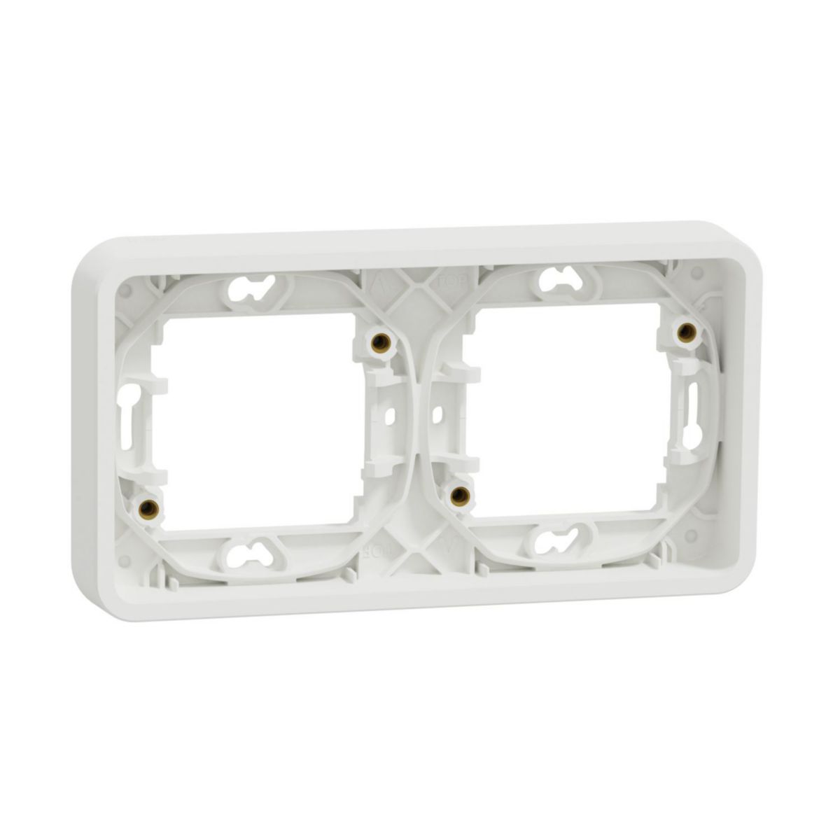 Cadre horizontal Mureva Styl - 2 postes - encastré - IP55 - IK08 - blanc