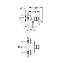 Mitigeur monocommande Douche Eurosmart Chromé GROHE Réf. 32172003