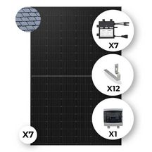 Kit 2975 Wc DUONERGY 425 Cadre Noir SOLENSO ISY PV Ardoise Portrait 1Lx7C réf : KIT0065