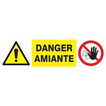 Panneau polystyrène choc "Danger amiante" + pictogramme accès interdit