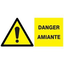 Panneau polystyrène choc "Danger amiante"