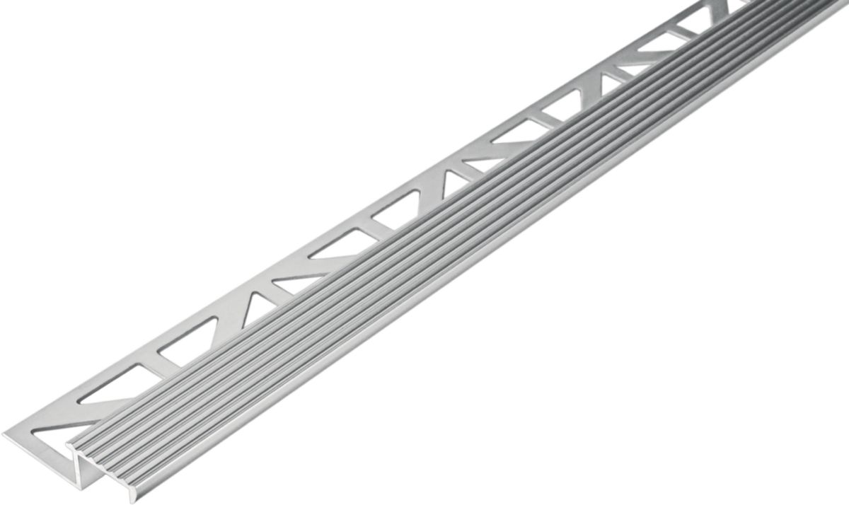 Profilé nez de marche Durastep Solid - aluminium anodisé argent - H. 11 mm - L. 2,5 m