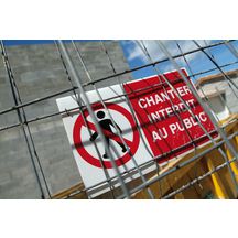 Panneau de signalisation "Chantier interdit au public" - 330x200 mm